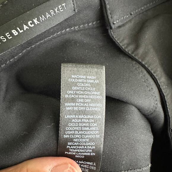 2/$30 WHBM The Skinny Ankle Pants Zip Pockets Button Ankle Mid Rise Black #8155 - Picture 10 of 12